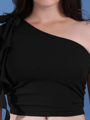  Kotty One Shoulder Crop Top With Frill Skirt Co-Ords