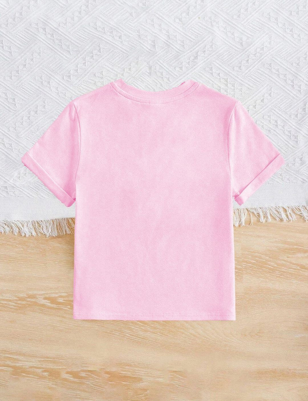 Kotty Girls Graphic Printed Round Neck Cotton Oversized T-shirt