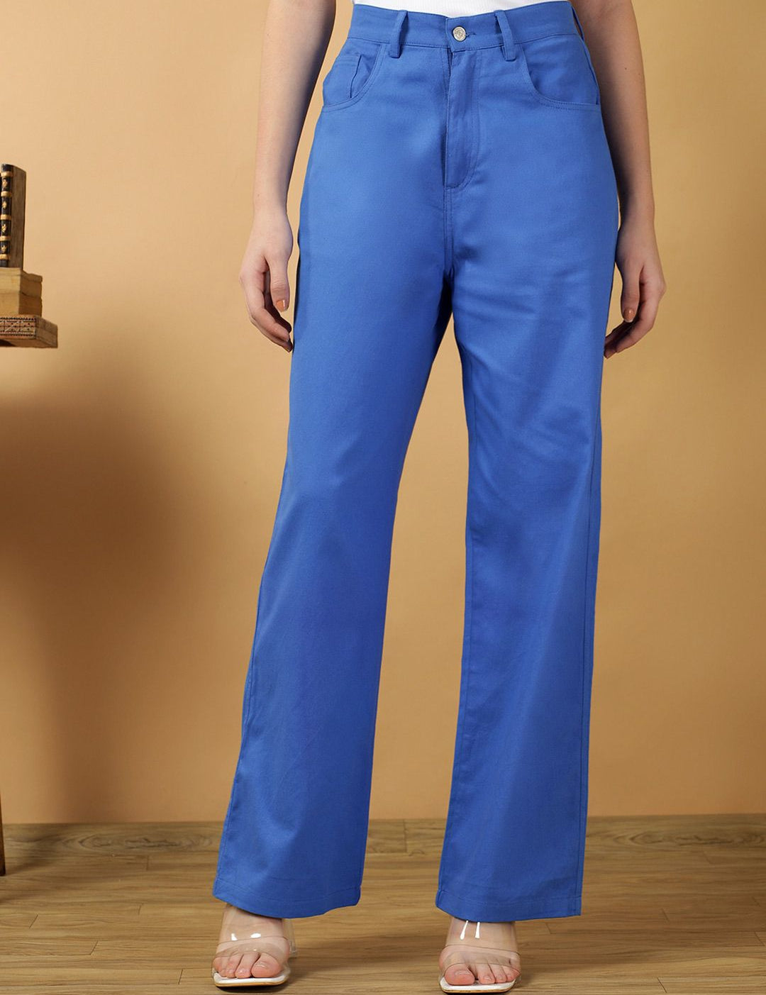 Kotty Women Relaxed Straight Leg High-Rise Loose Fit Parallel Trousers