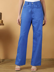 Kotty Women Relaxed Straight Leg High-Rise Loose Fit Parallel Trousers