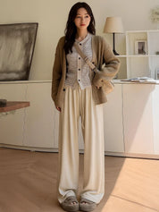 Kotty Women Relaxed Straight Leg Loose Fit High-Rise Trousers