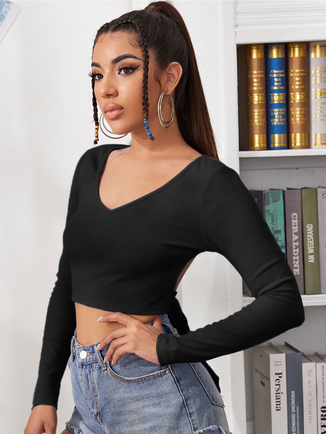 Kotty Women Solid V-Neck Top