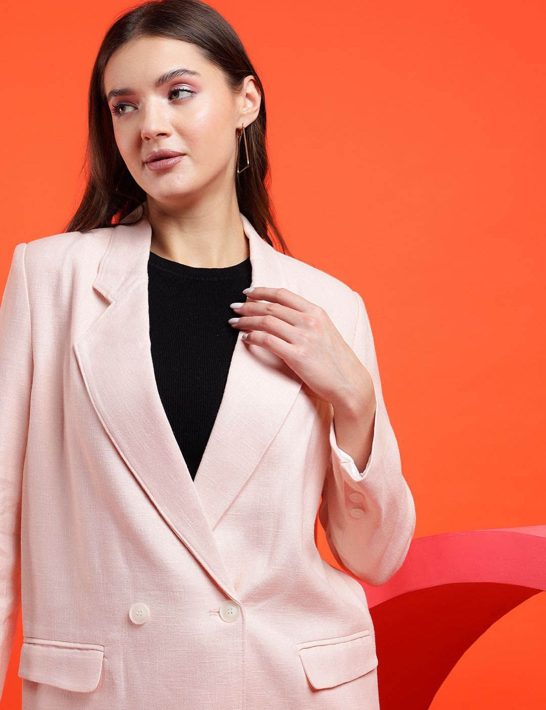 Kotty Women Solid Notched Lapel Overcoat