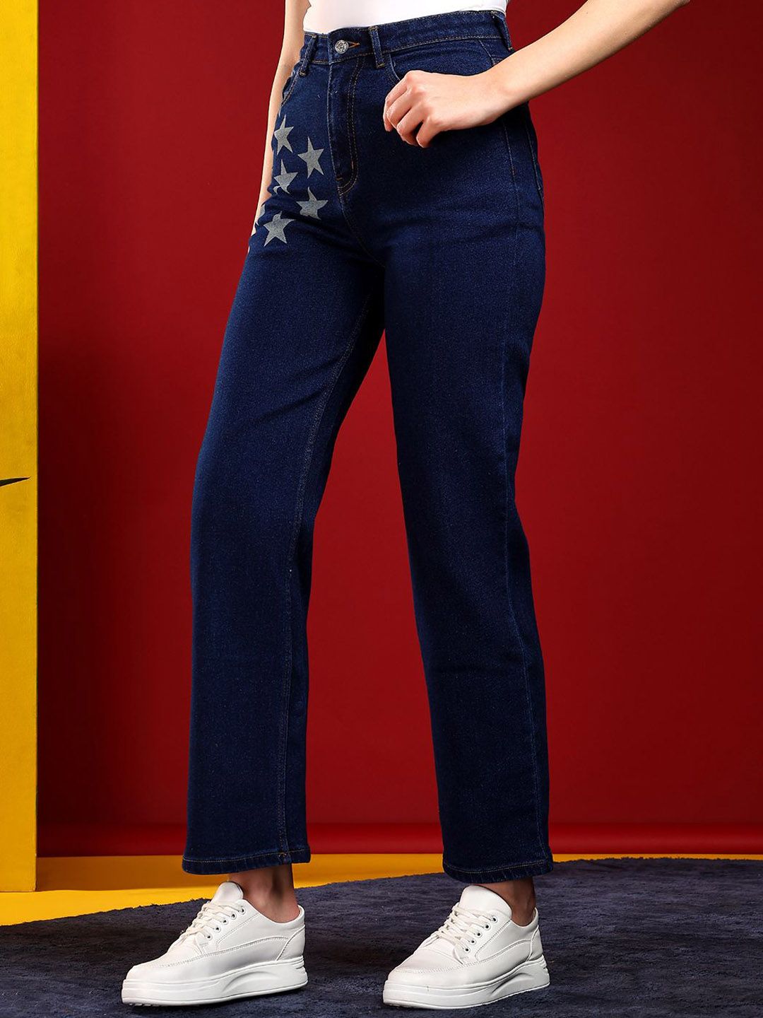 Kotty Women Cotton Jean Straight Fit High-Rise Stretchable Jeans