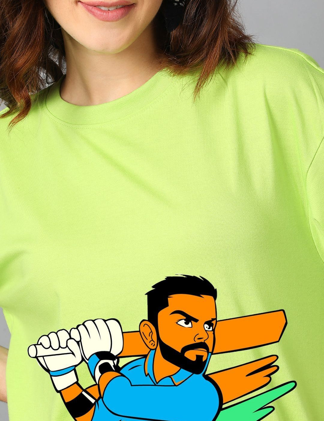 Kotty Women Graphic Printed Round Neck Cotton Oversized T-shirt