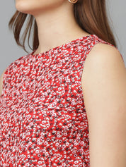 Kotty Floral Print Crepe Peplum Top