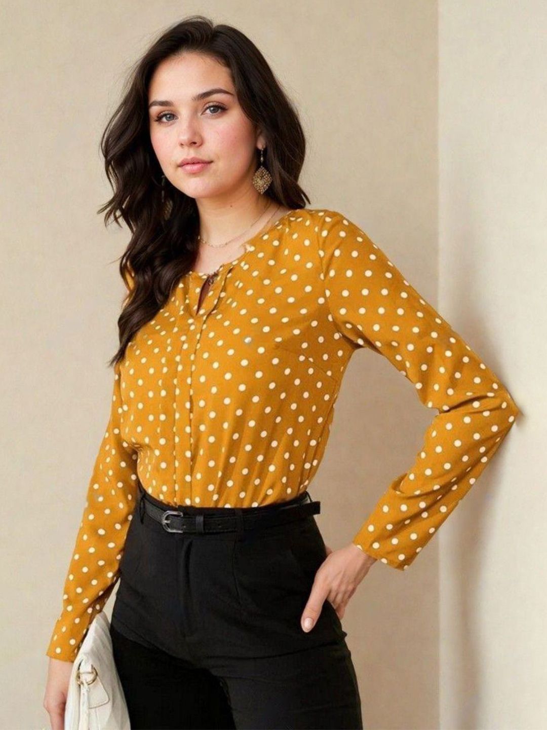 Kotty Women Polka Dot Printed RegularTop