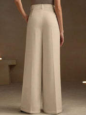 Kotty Women Relaxed Straight Leg High-Rise Pleated Parallel Trousers