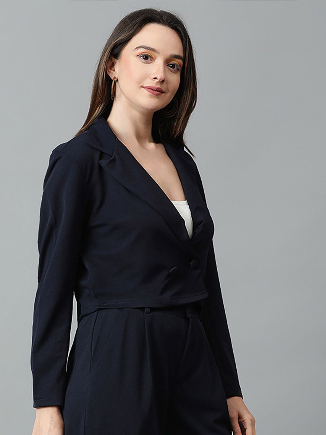 KOTTY Basics Double Breasted Crop Blazer