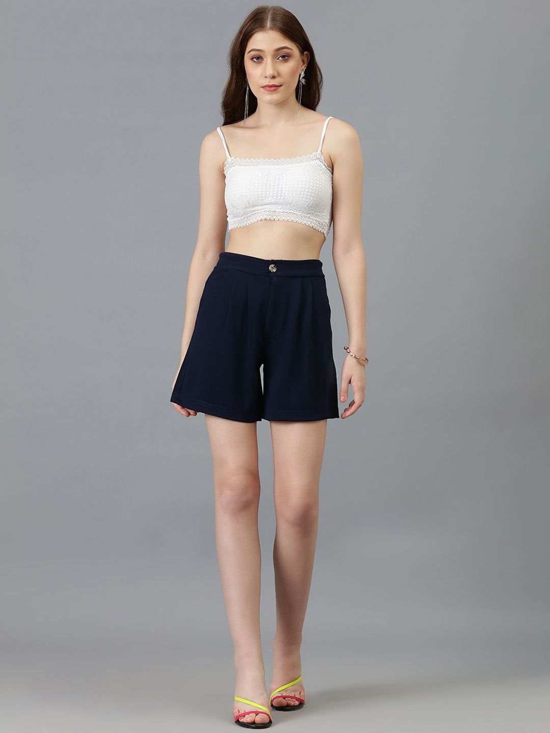 Kotty Women Regular Fit High-Rise Shorts