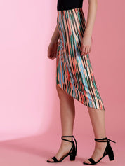 Kotty Printed Pencil Knee Length Skirt