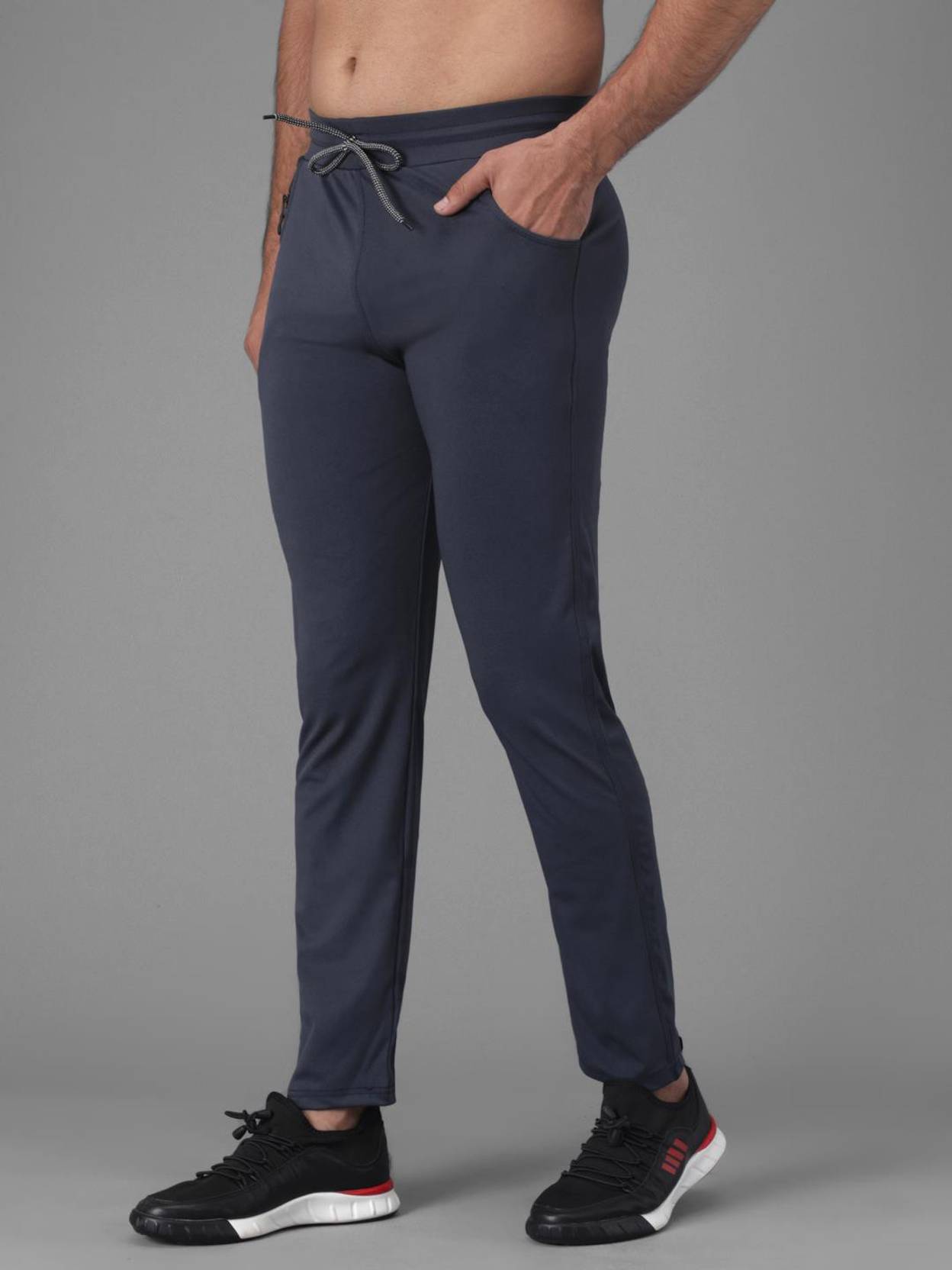 KOTTY  Men Colorblock Blue Track Pants