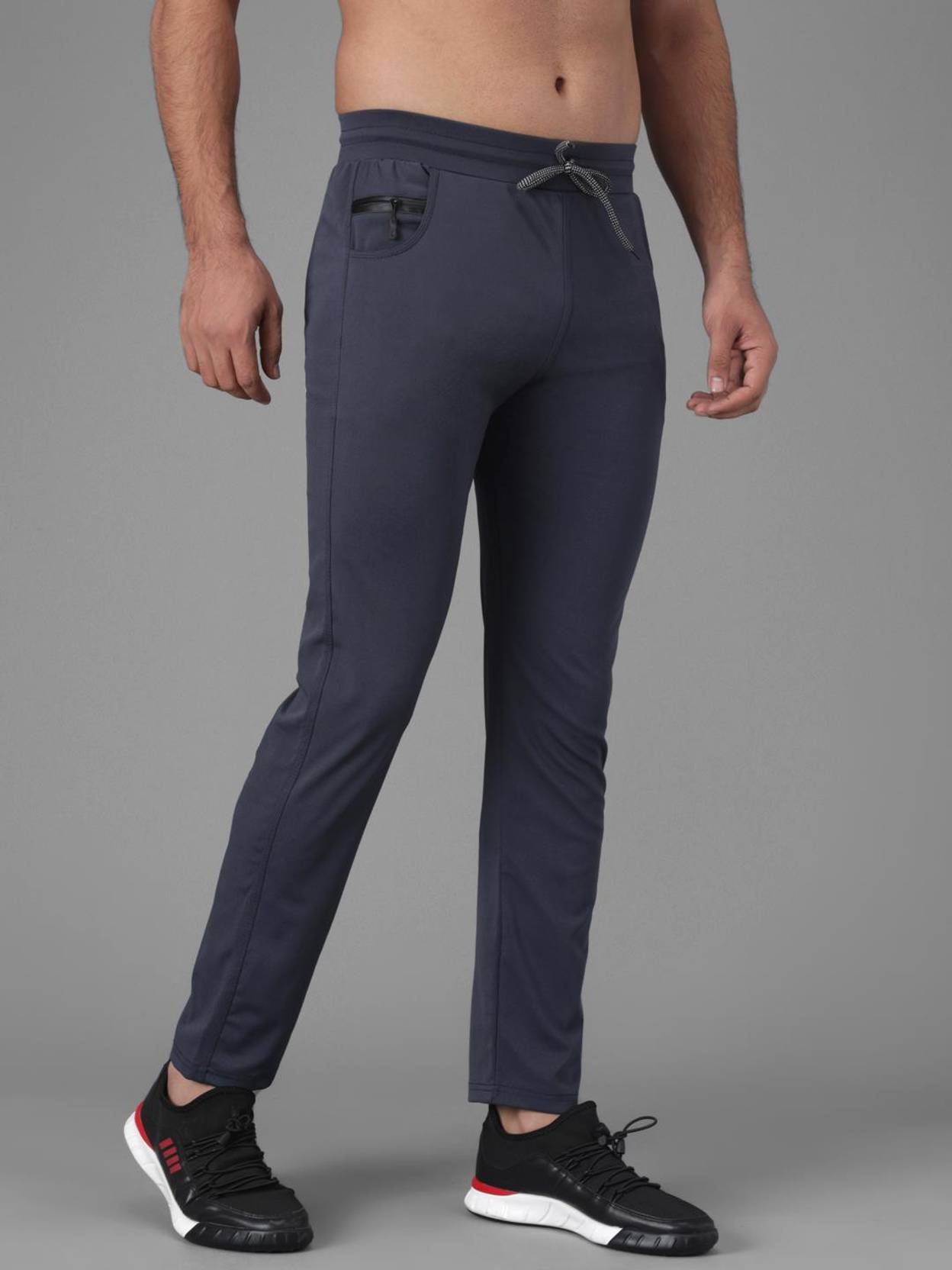 KOTTY  Men Colorblock Blue Track Pants