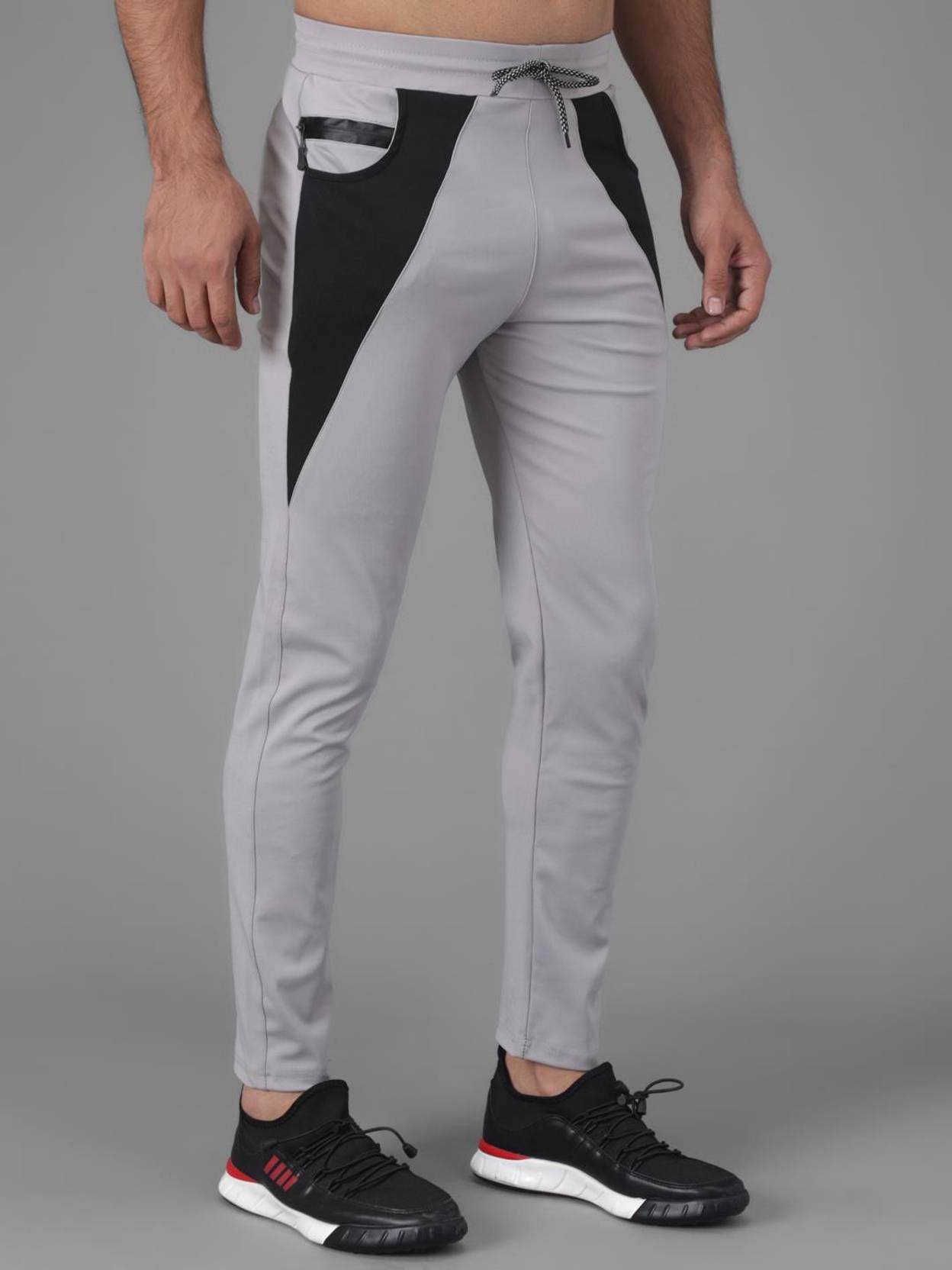 KOTTY  Men Colorblack Grey Track Pants