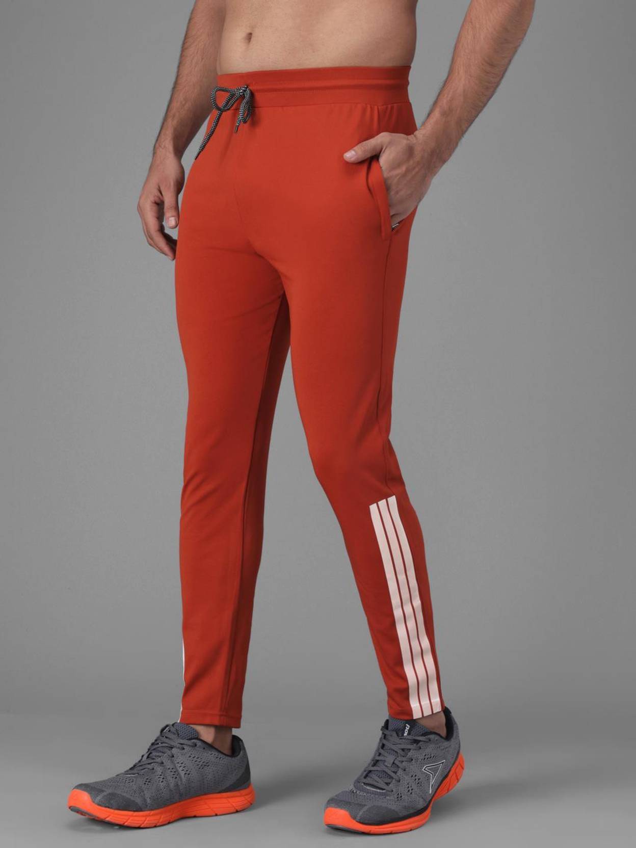 KOTTY  Men Colorblock Red Track Pants