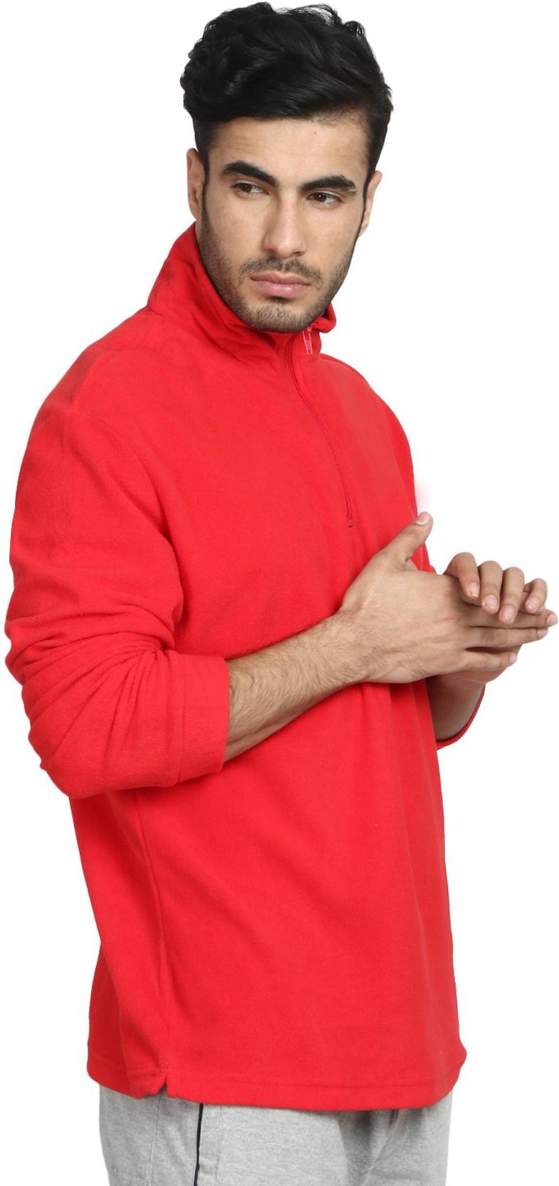KOTTY Men Full Sleeve Solid Sweatshirt