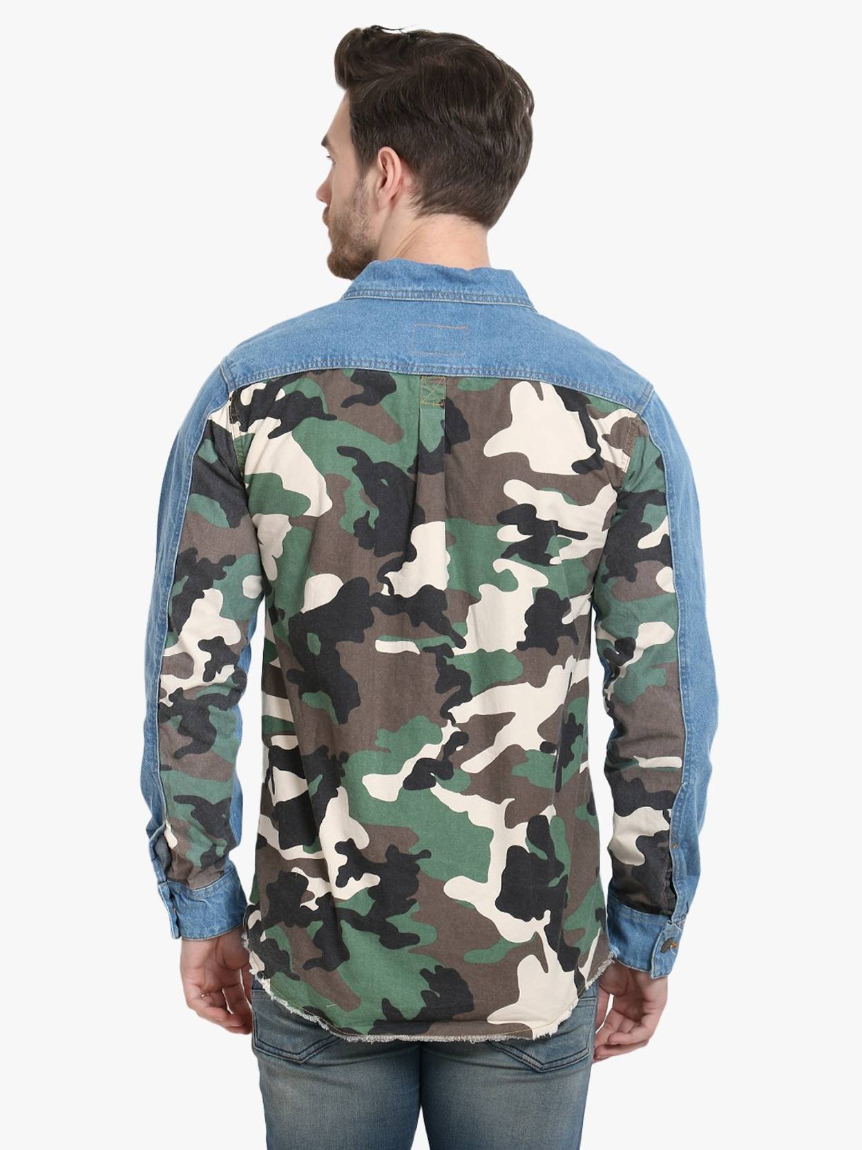 KOTTY Men Printed Denim Jacket