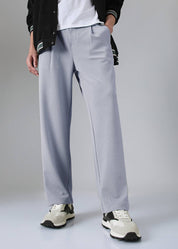 KOTTY  Men Regular Fit Grey Cotton Blend Trousers