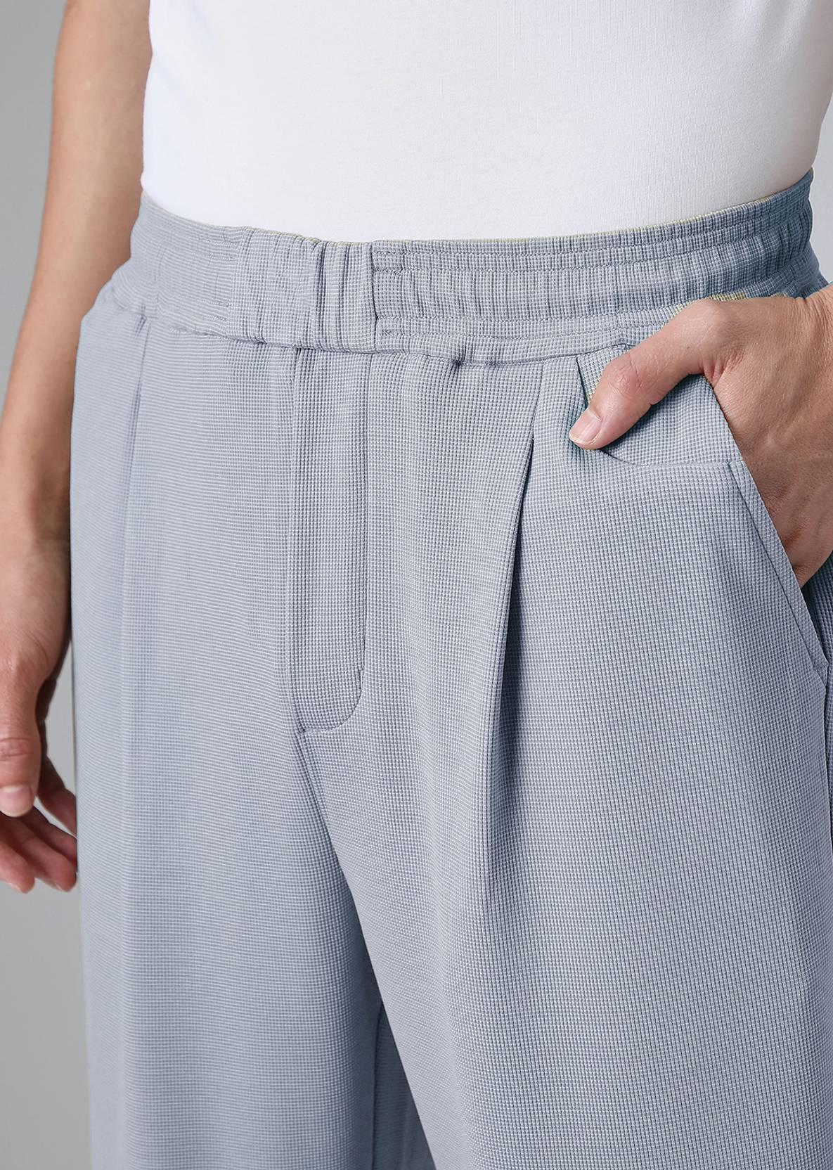 KOTTY  Men Regular Fit Grey Cotton Blend Trousers