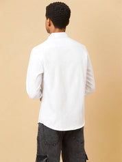 KOTTY  Men Regular Fit Self Design Spread Collar Casual Shirt