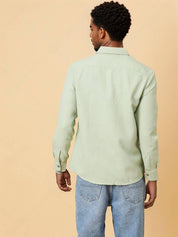 KOTTY  Men Regular Fit Self Design Spread Collar Casual Shirt