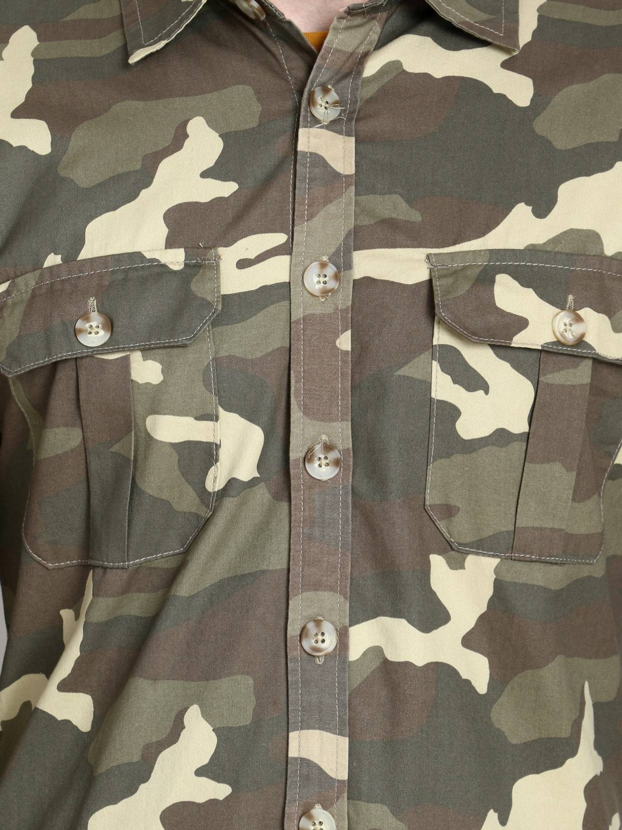 KOTTY  Men Regular Fit Solid Button Down Collar Casual Shirt