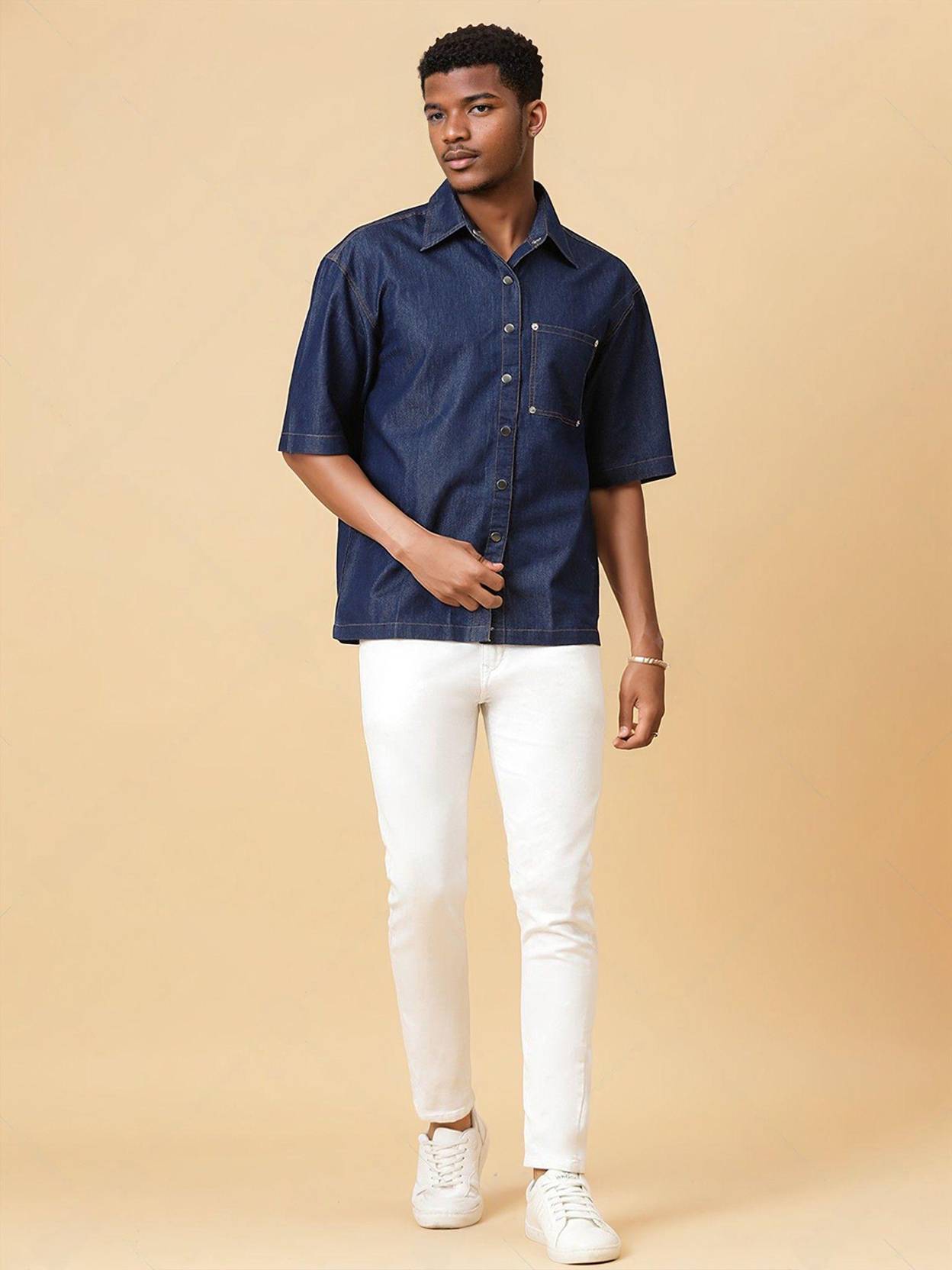 KOTTY  Men Regular Fit Solid Spread Collar Casual Shirt