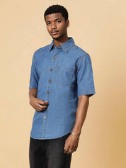 KOTTY  Men Regular Fit Solid Spread Collar Casual Shirt