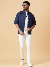 KOTTY  Men Regular Fit Solid Spread Collar Casual Shirt