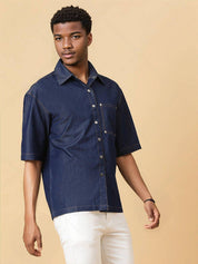 KOTTY  Men Regular Fit Solid Spread Collar Casual Shirt