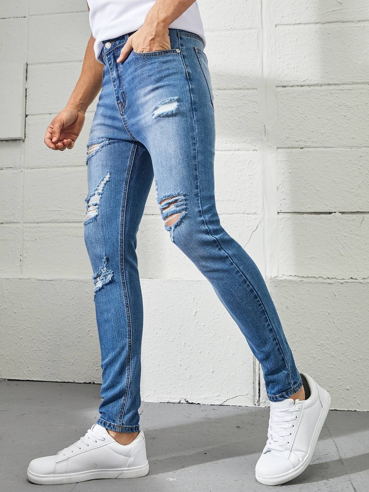 KOTTY Men Regular High Rise Blue Jeans