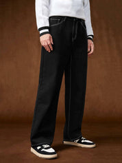 KOTTY Men Regular Low Rise Black Jeans