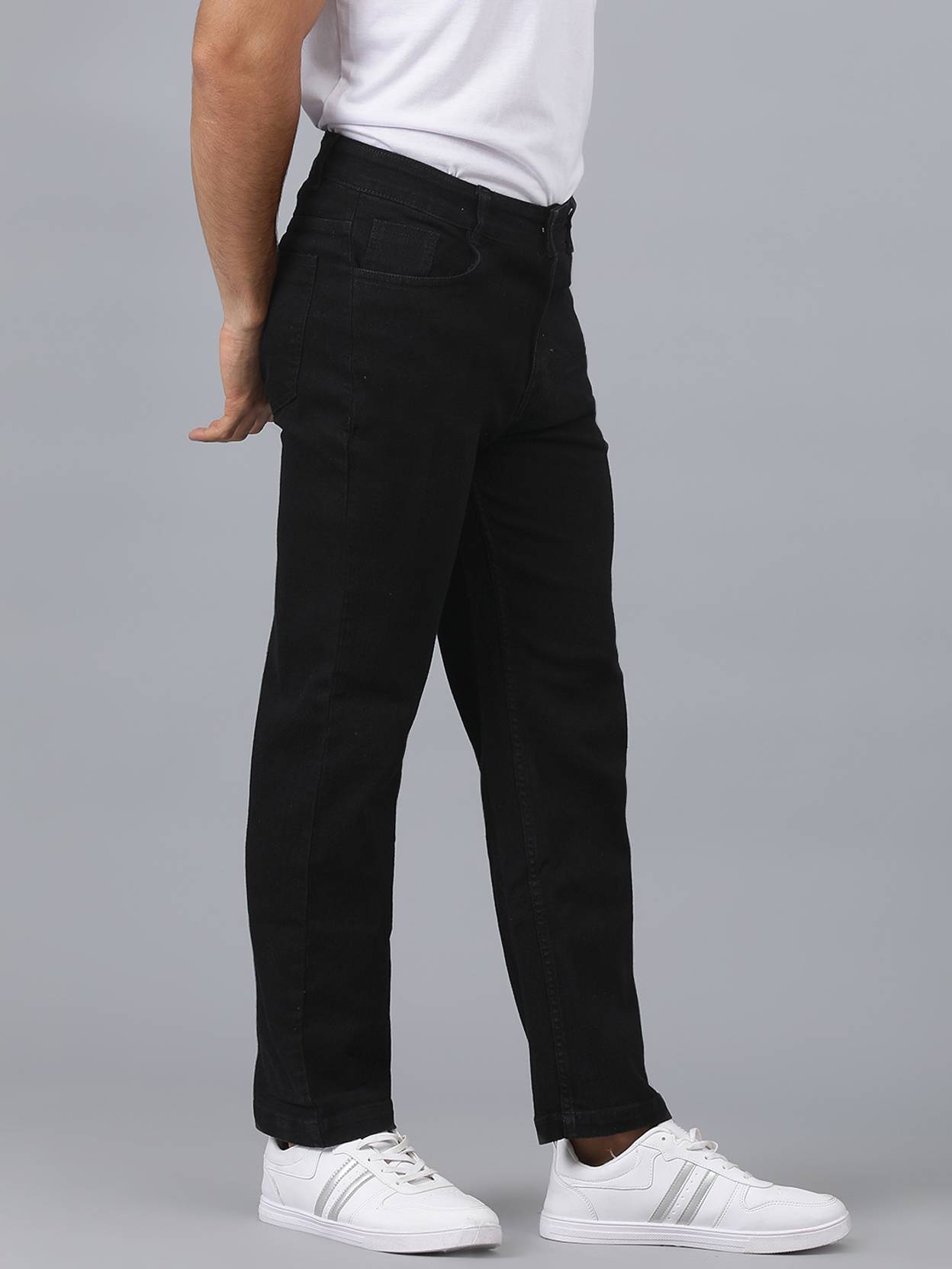 KOTTY Men Regular Low Rise Black Jeans