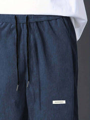KOTTY  Men Relaxed Blue Corduroy Trousers
