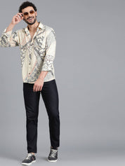 KOTTY  Men Relaxed Fit Fit Printed Spread Collar Casual Shirt