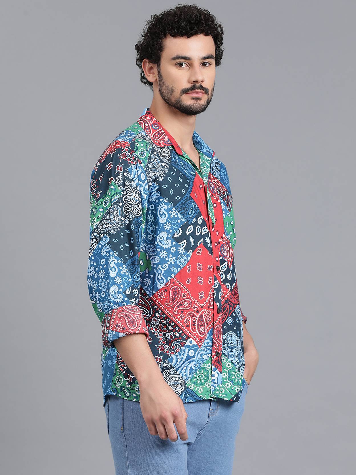 KOTTY  Men Relaxed Fit Fit Printed Spread Collar Casual Shirt