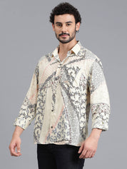 KOTTY  Men Relaxed Fit Fit Printed Spread Collar Casual Shirt