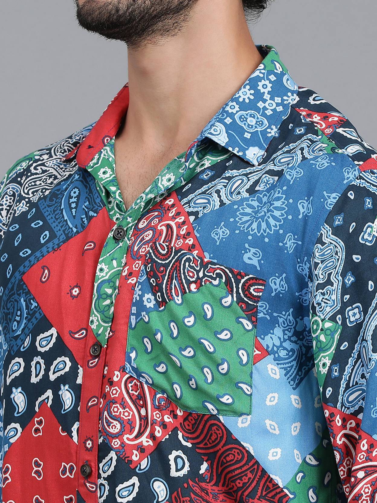 KOTTY  Men Relaxed Fit Fit Printed Spread Collar Casual Shirt