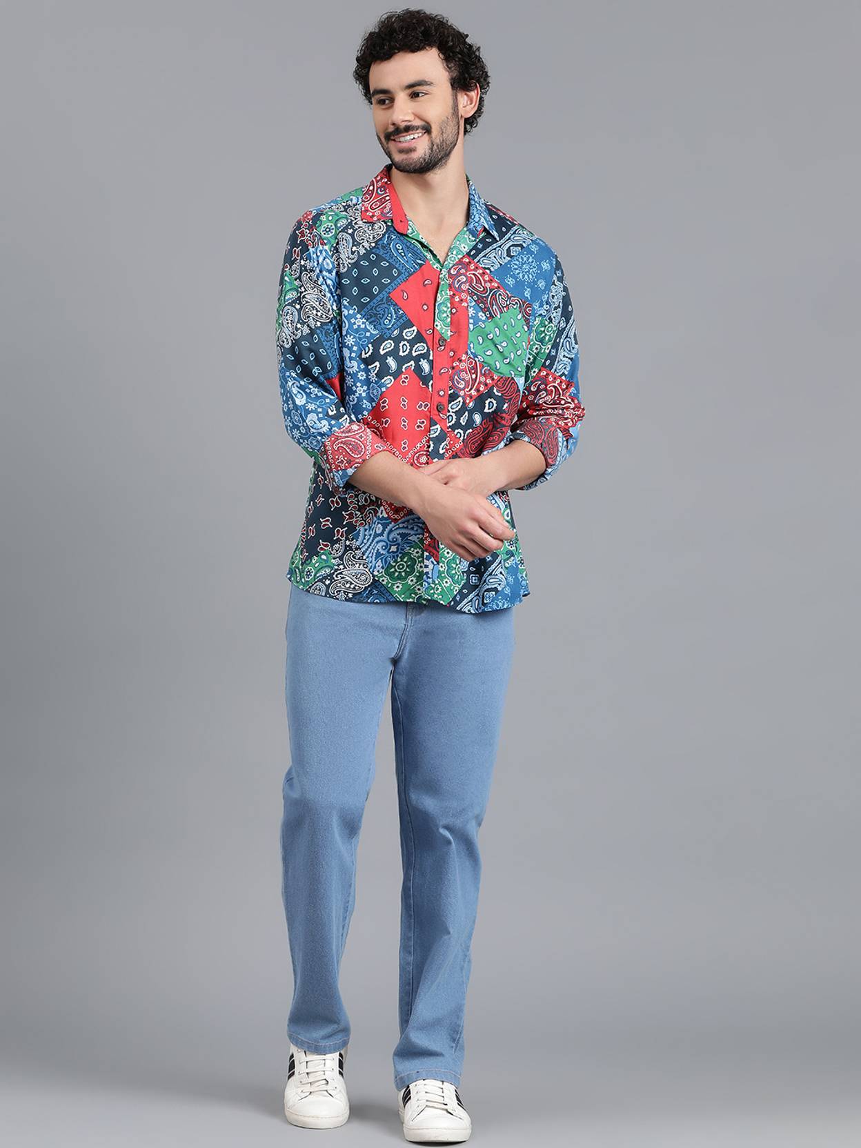 KOTTY  Men Relaxed Fit Fit Printed Spread Collar Casual Shirt
