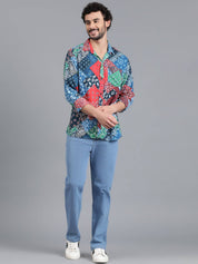 KOTTY  Men Relaxed Fit Fit Printed Spread Collar Casual Shirt