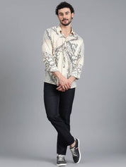 KOTTY  Men Relaxed Fit Fit Printed Spread Collar Casual Shirt