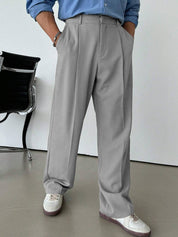 KOTTY  Men Relaxed Grey Viscose Rayon Trousers