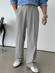 KOTTY  Men Relaxed Grey Viscose Rayon Trousers