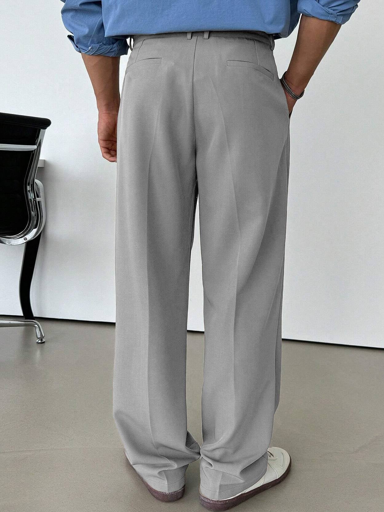 KOTTY  Men Relaxed Grey Viscose Rayon Trousers