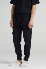 KOTTY  Men Solid Black Track Pants