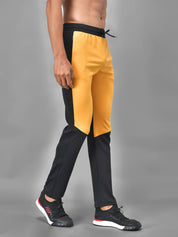 KOTTY  Men Solid Black, Yellow Track Pants