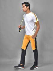 KOTTY  Men Solid Black, Yellow Track Pants