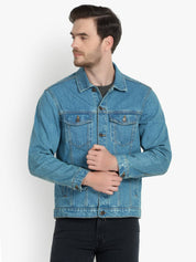 KOTTY Men Solid Denim Jacket