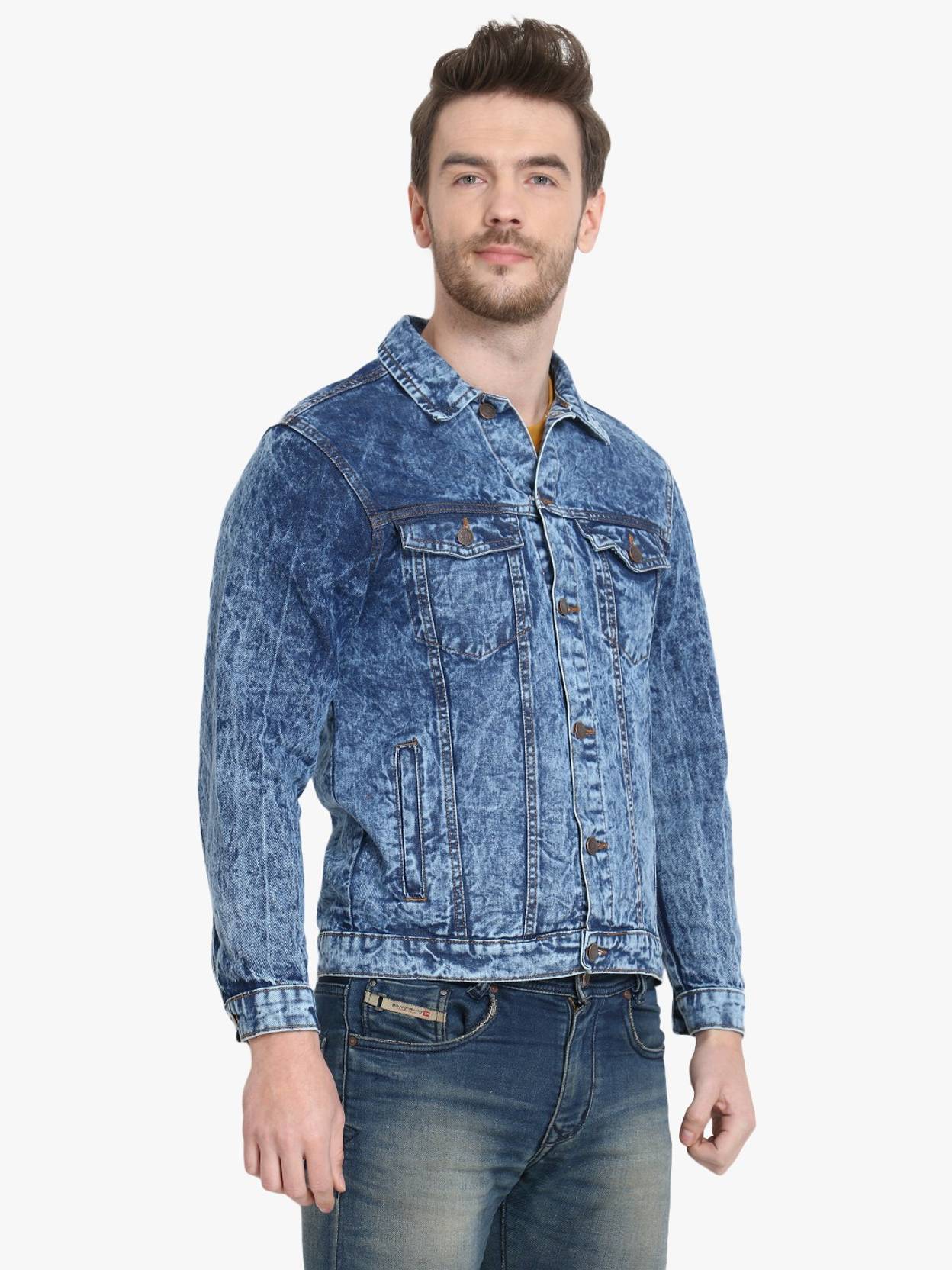 KOTTY Men Solid Denim Jacket