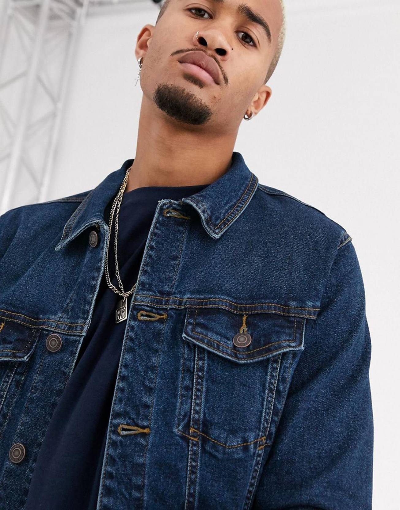 KOTTY Men Solid Denim Jacket